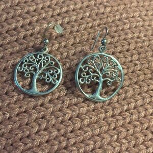 Elegant Sterling Silver Tree of Life Earrings